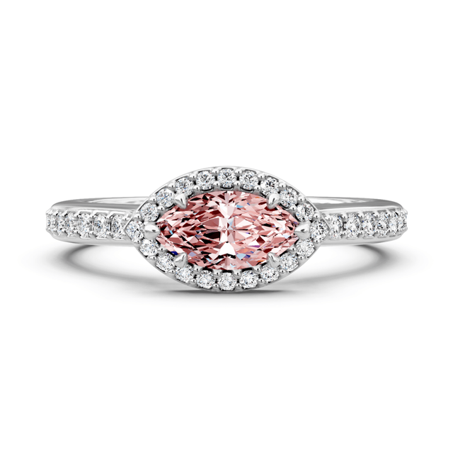 1.30-4.30 CT Marquise & Round Cut Fancy Pink Diamonds - Engagement Ring