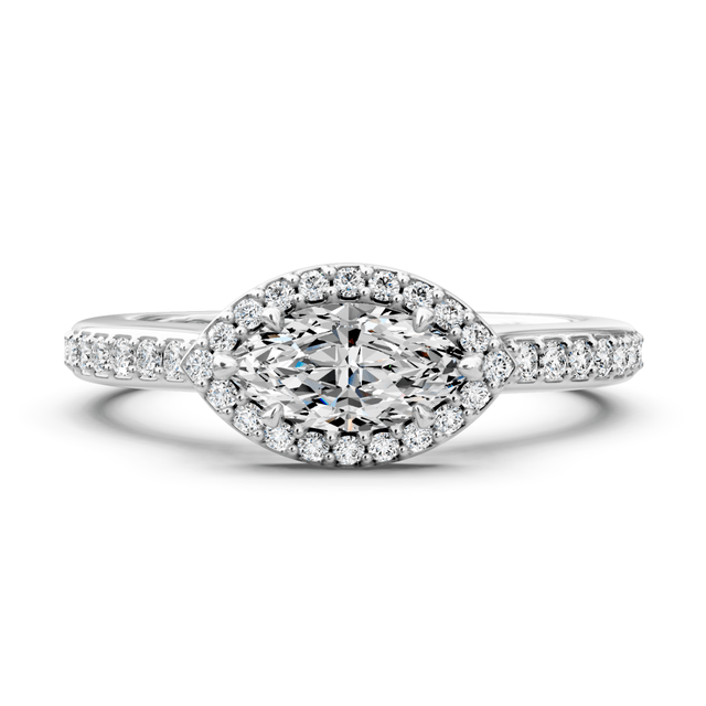 0.65-1.80 CT Marquise & Round Cut Natural Diamonds - Engagement Ring