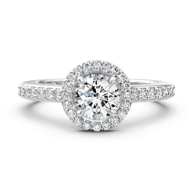 0.75-6.25 CT Round Cut Lab Grown Diamonds - Halo Rings