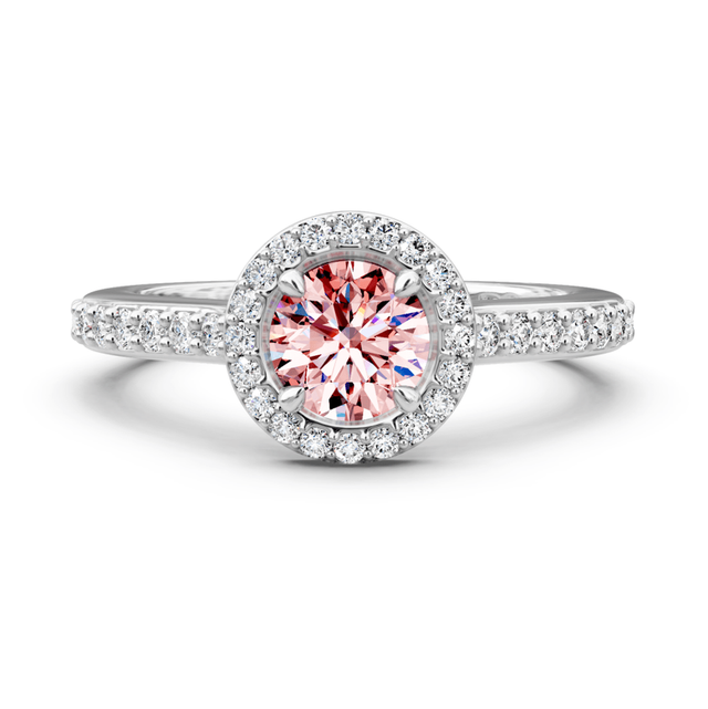 1.40-4.40 CT Round Cut Fancy Pink Diamonds - Engagement Ring