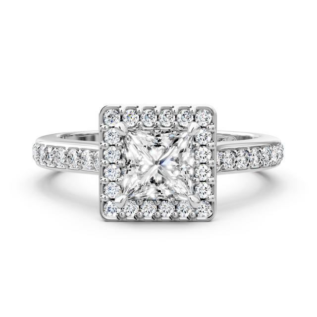 0.80-6.30 CT Princess & Round Cut Lab Grown Diamonds - Halo Rings