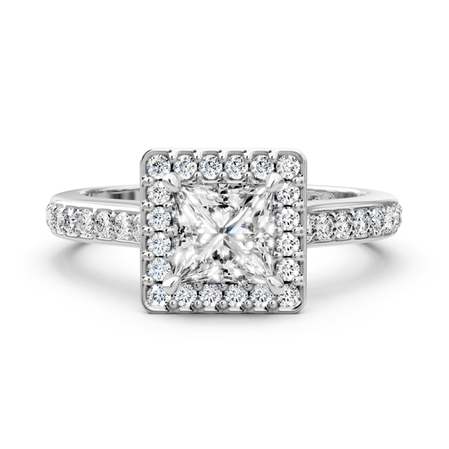 0.75-1.90 CT Princess & Round Cut Natural Diamonds - Engagement Ring