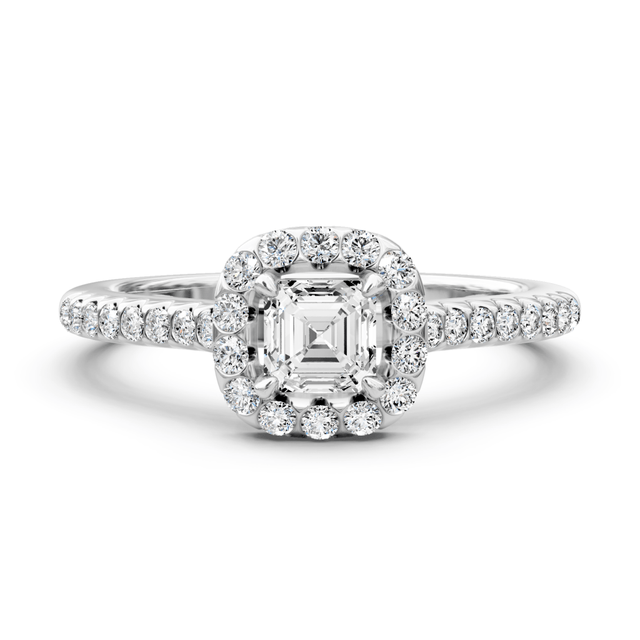 0.70-1.85 CT Ascher & Round Cut Natural Diamonds - Engagement Ring