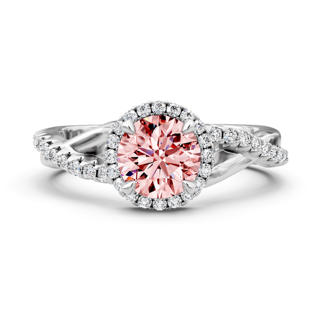 1.25-4.25 CT Round Cut Fancy Pink Diamonds - Engagement Ring