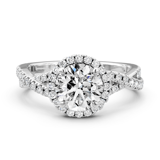 1.00-6.50 CT Round Cut Lab Grown Diamonds - Halo Rings