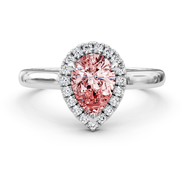 1.20-4.20 CT Pear & Round Cut Fancy Pink Diamonds - Engagement Ring