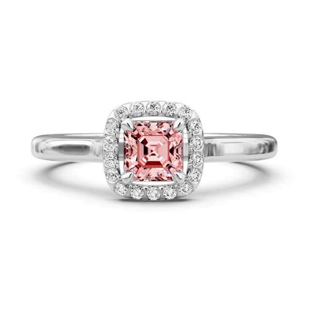1.15-4.15 CT Ascher & Round Cut Fancy Pink Diamonds - Engagement Ring