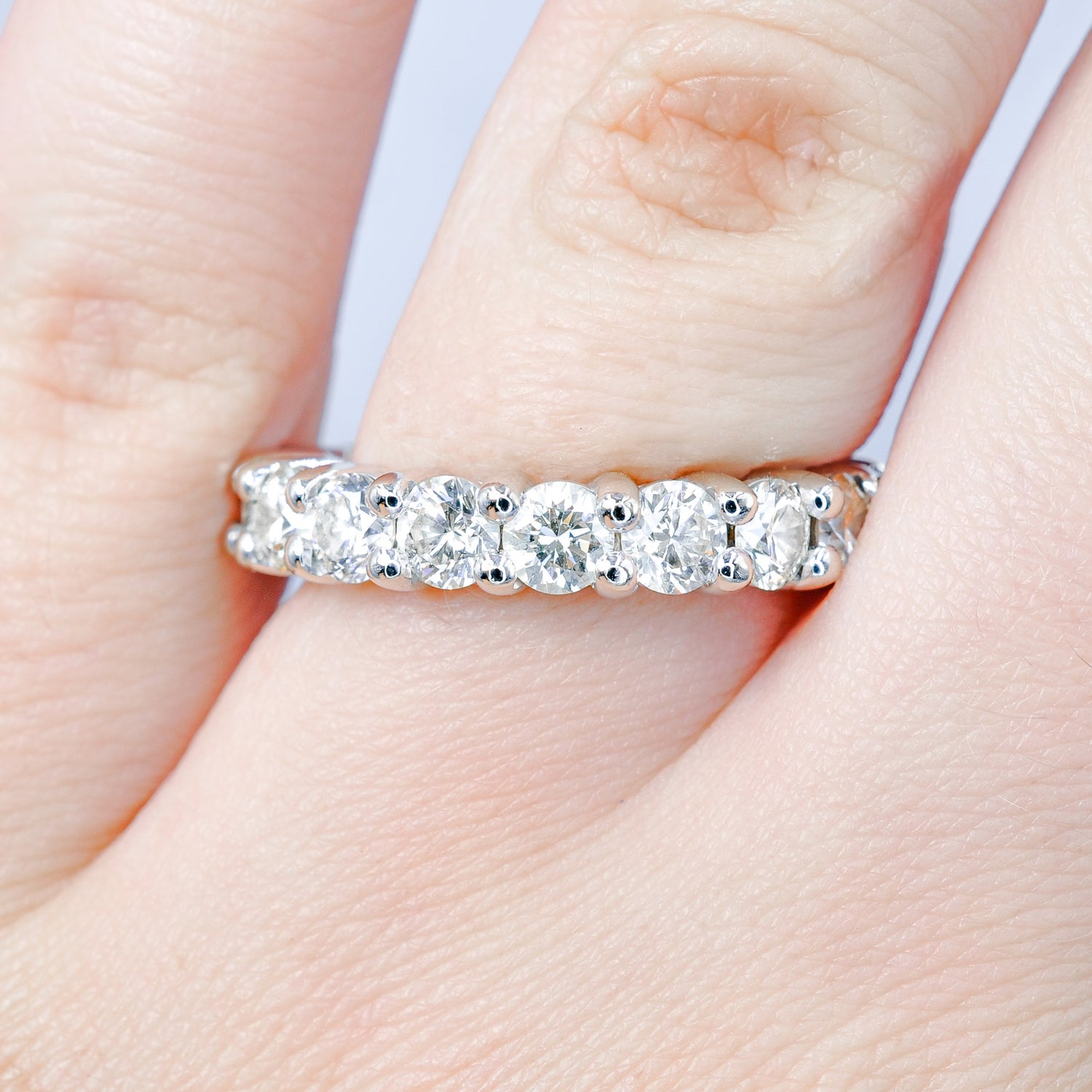 Exquisite 4.00 CT Round Cut Diamonds - Eternity Ring in 14KT White Gold