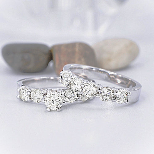 Alluring 1.75 CT Round Cut Diamond Bridal Set in 14KT White Gold - Primestyle.com