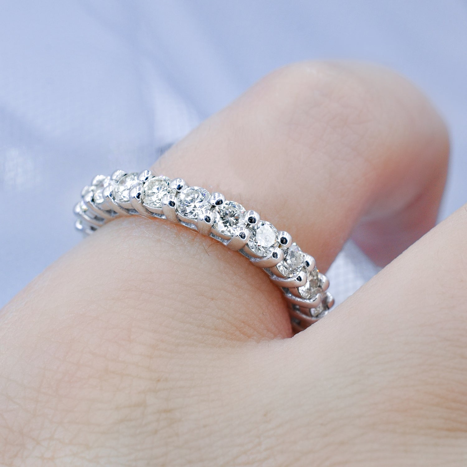 Magnificent 2.50 CT Round Cut Diamond Eternity Ring in 14KT White Gold