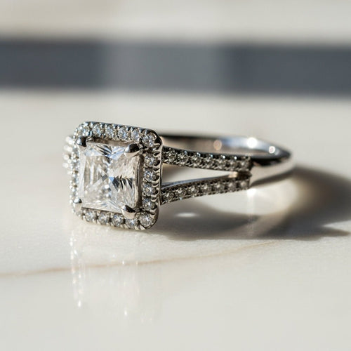 Lumera Princess Halo Split - Shank Ring - Primestyle.com