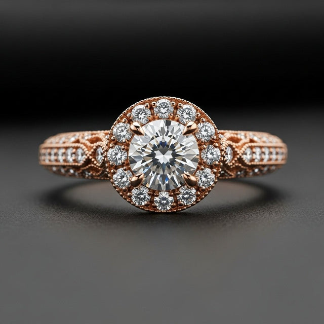 Rosavelle Round Vintage Halo Ring