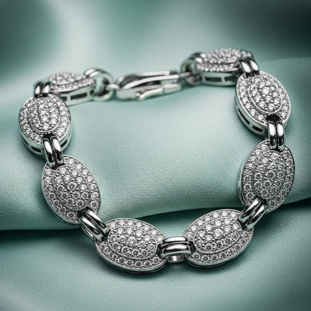 Classic Oval Pavé Diamond Bracelet