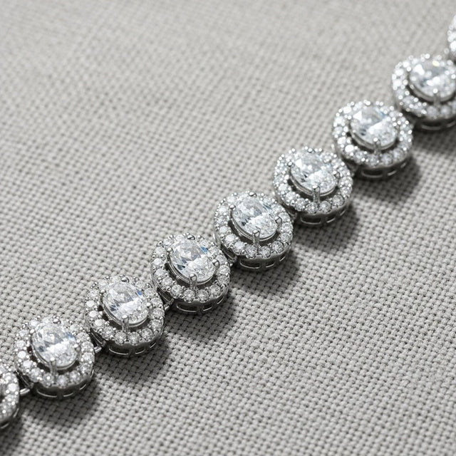 Timeless Oval Halo Diamond Bracelet