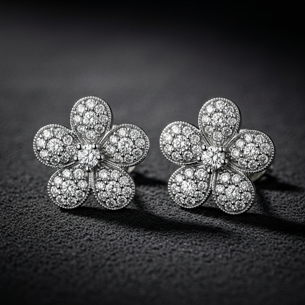 Linea Bloom Diamond Stud Earrings - Primestyle.com