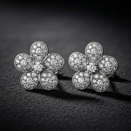 Linea Bloom Diamond Stud Earrings - Primestyle.com