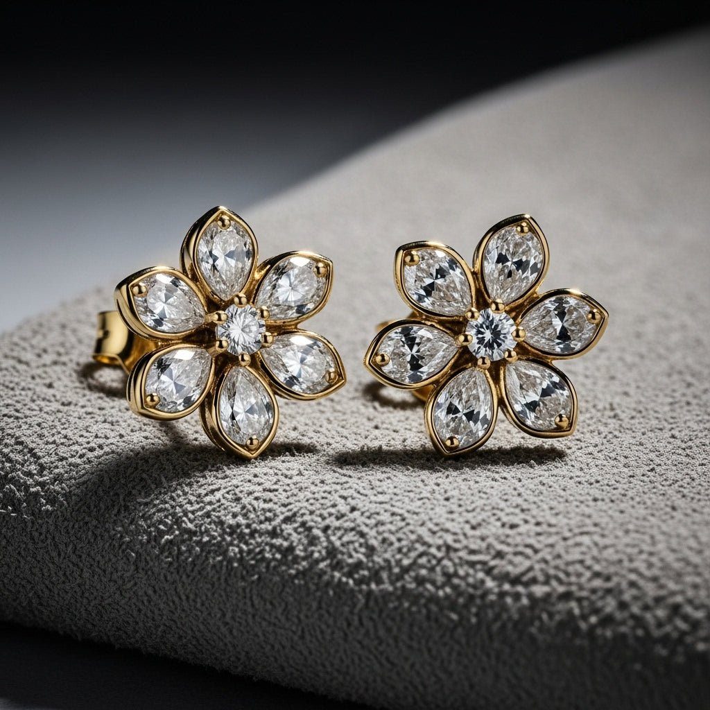 Nova Petal Diamond Studs - Primestyle.com