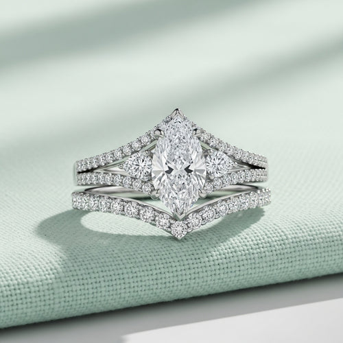 Solara Marquise Contour Bridal Set