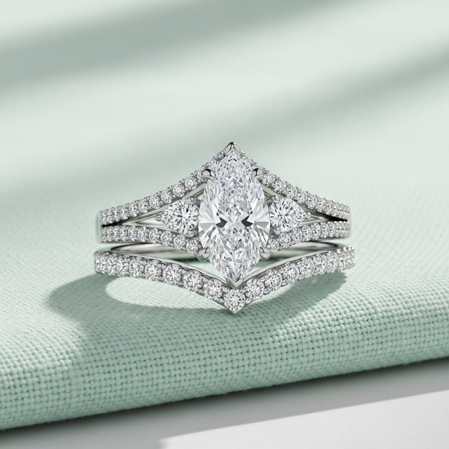 Solara Marquise Contour Bridal Set