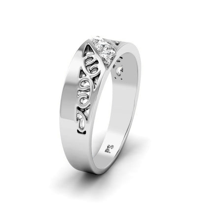 0.30 CT Round Cut Diamonds - Mens Wedding Band