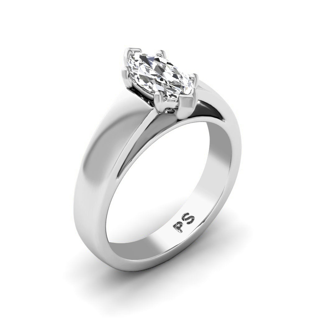 0.35-1.50 CT Marquise Cut Diamonds - Solitaire Ring