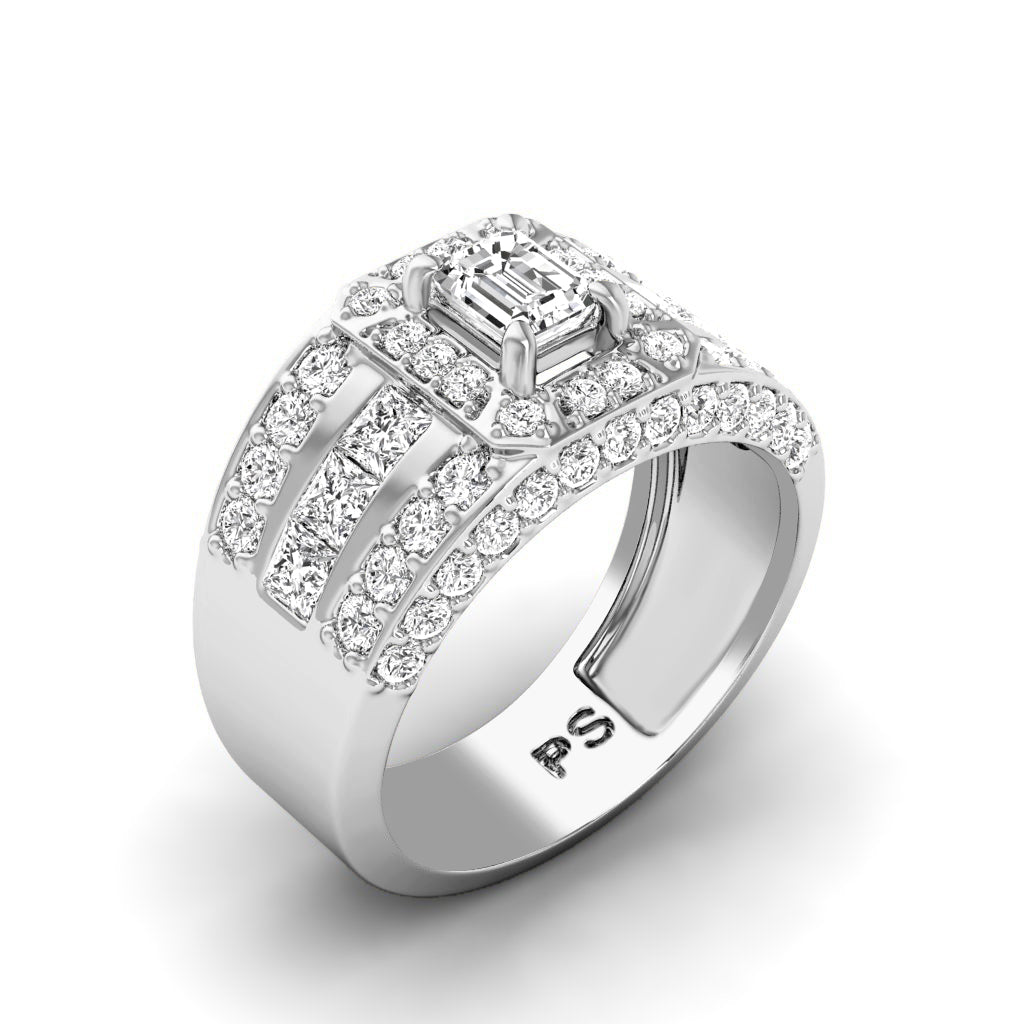 2.05-3.20 CT Round &amp; Emerald Cut Diamonds - Engagement Ring