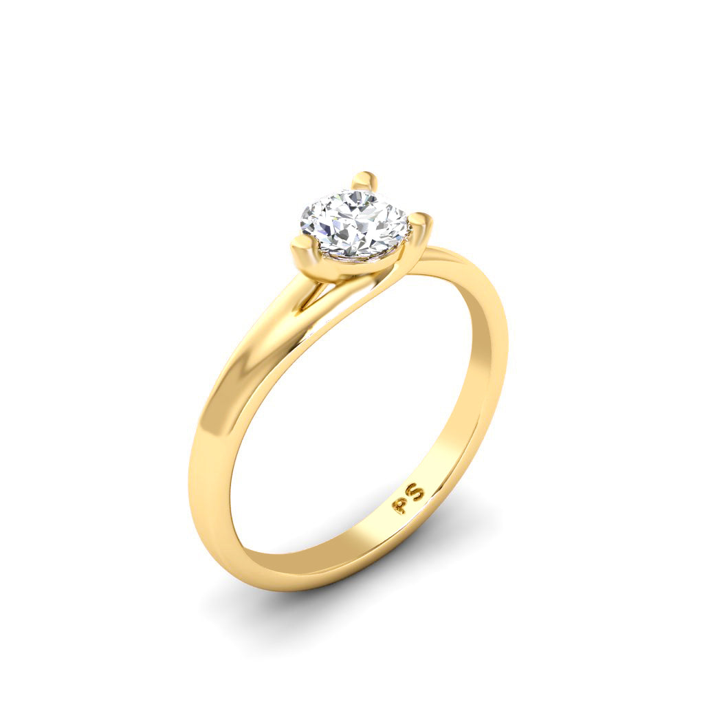 0.35-1.50 CT Round Cut Diamonds - Solitaire Ring