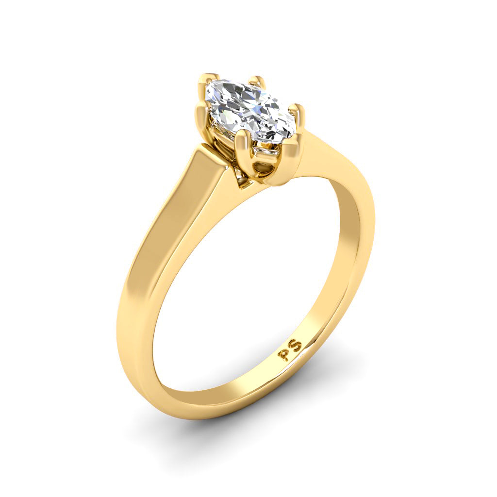 0.35-1.50 CT Marquise Cut Diamonds - Solitaire Ring