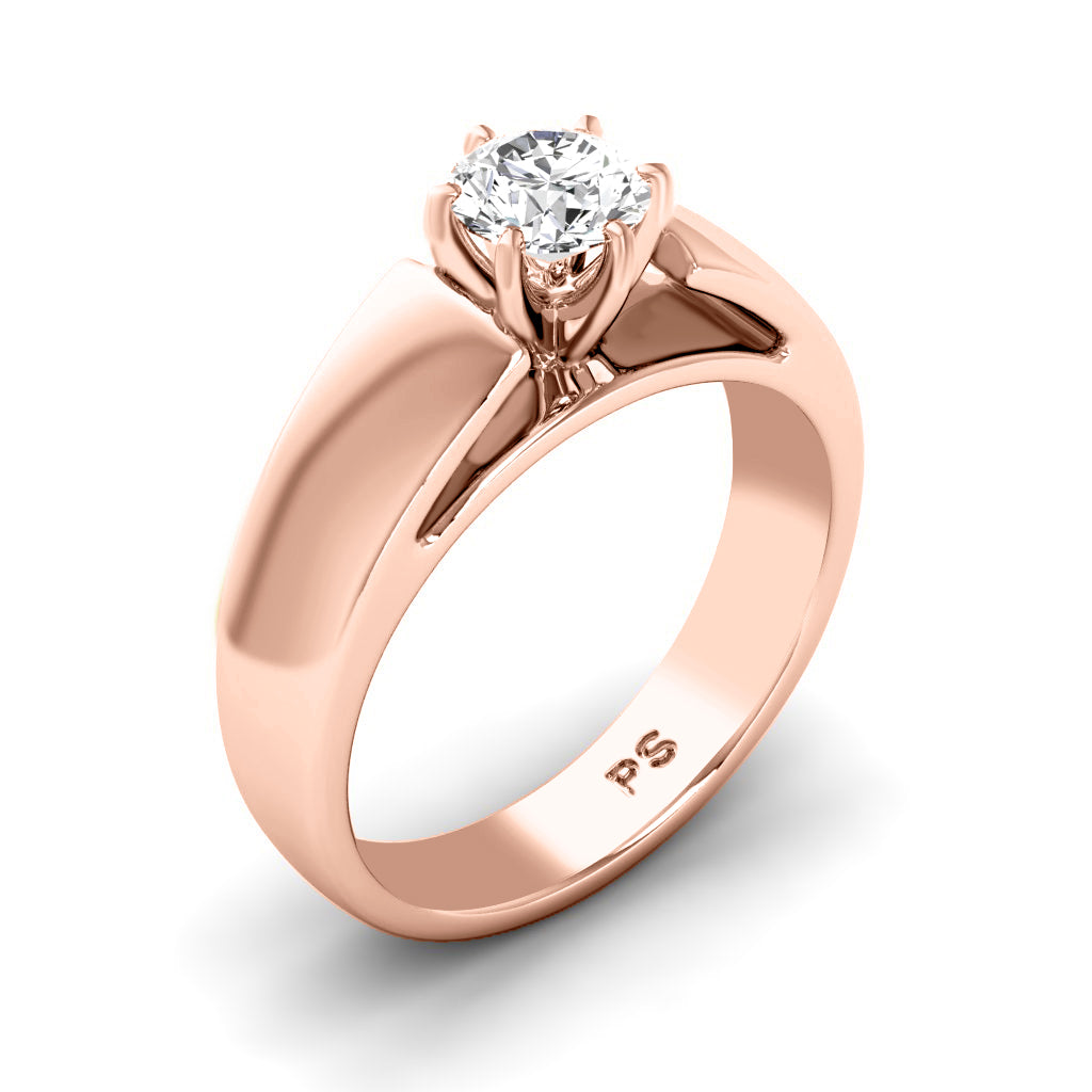 0.35-1.50 CT Round Cut Diamonds - Solitaire Ring