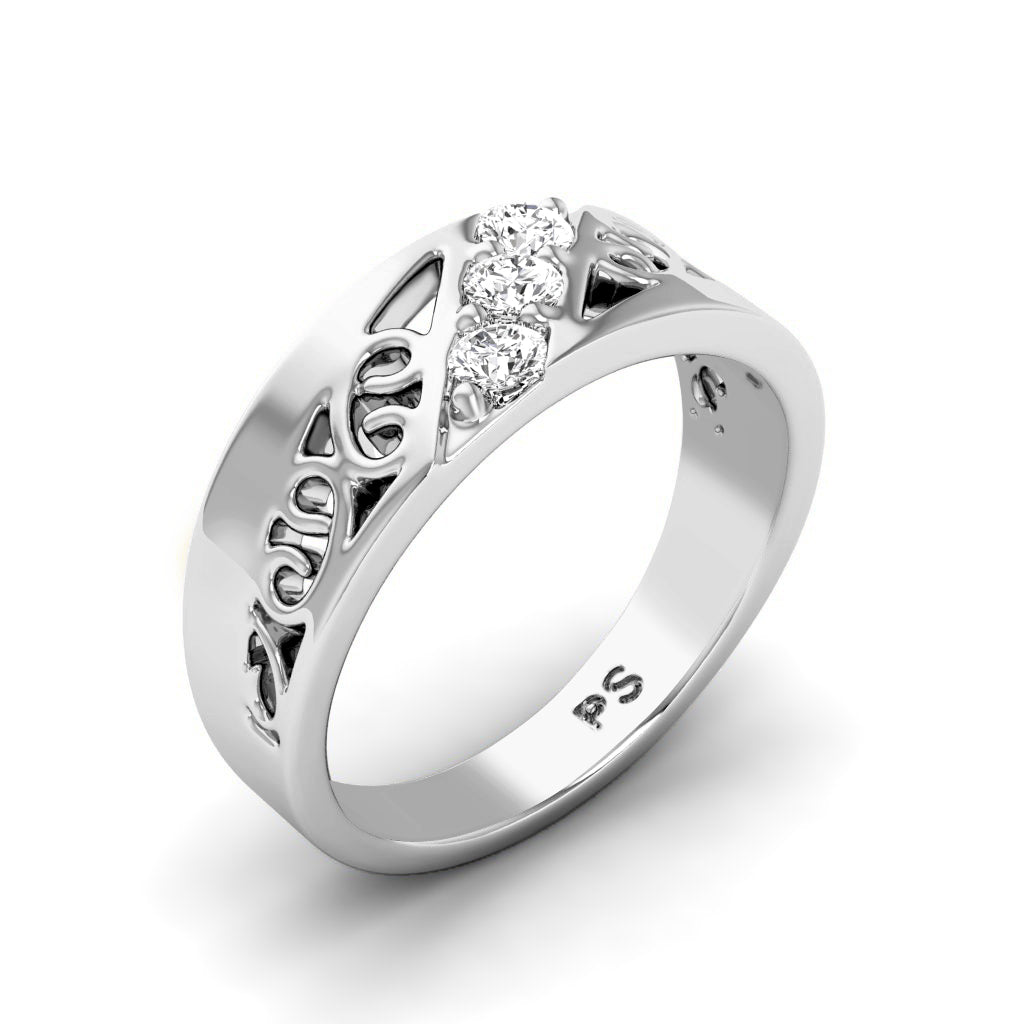 0.15 CT Round Cut Lab GrownDiamonds - Wedding Band