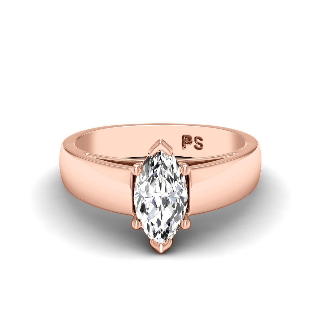 0.50-3.00 CT Marquise Cut Lab Grown Diamonds - Solitaire Ring