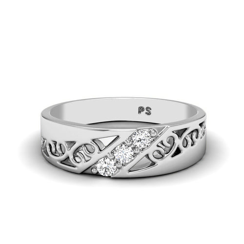 0.30 CT Round Cut Lab Grown Diamonds - Mens Wedding Band - Primestyle.com