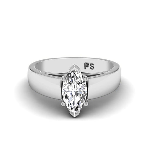 0.50-3.00 CT Marquise Cut Lab Grown Diamonds - Solitaire Ring