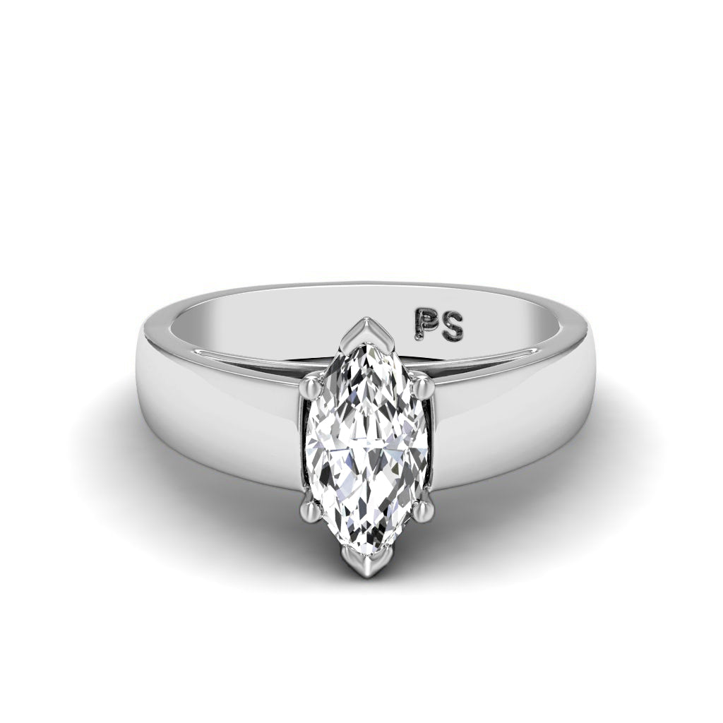 0.35-1.50 CT Marquise Cut Diamonds - Solitaire Ring