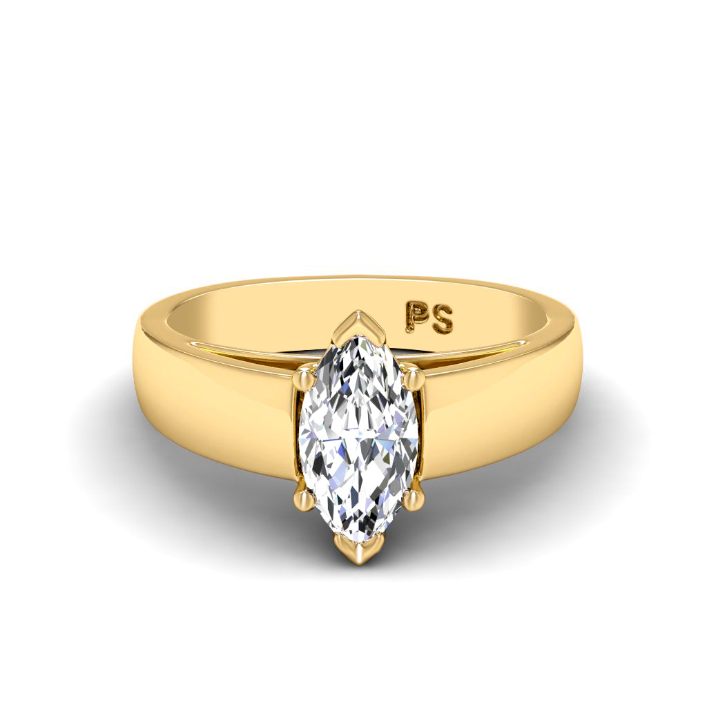 0.35-1.50 CT Marquise Cut Diamonds - Solitaire Ring