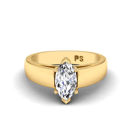 0.35-1.50 CT Marquise Cut Diamonds - Solitaire Ring