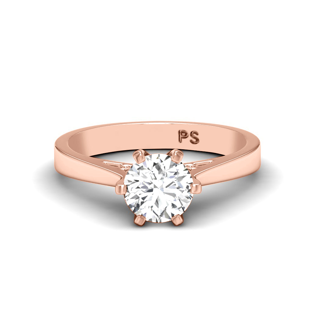 0.35-1.50 CT Round Cut Diamonds - Solitaire Ring