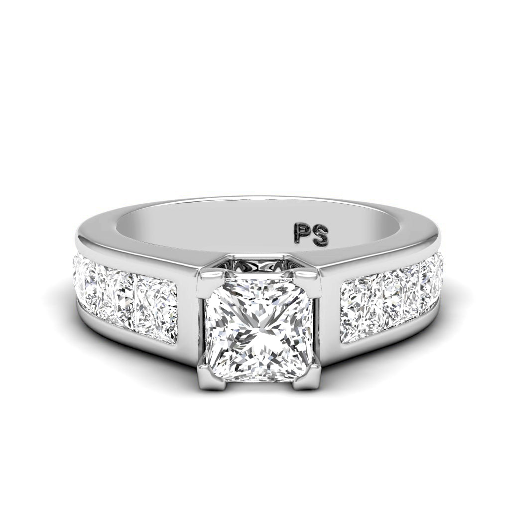 2.65-3.80 CT Princess Cut Diamonds - Engagement Ring