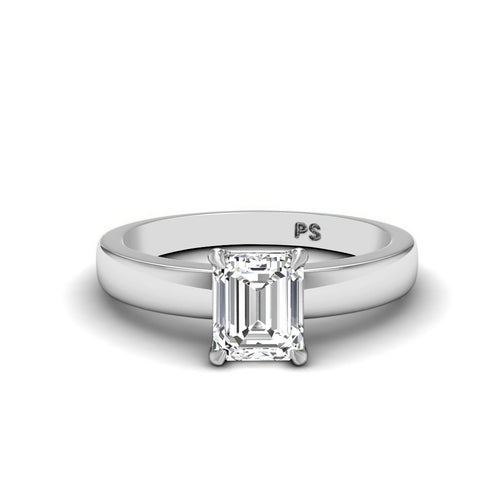 0.50-3.00 CT Emerald Cut Lab Grown Diamonds - Solitaire Ring