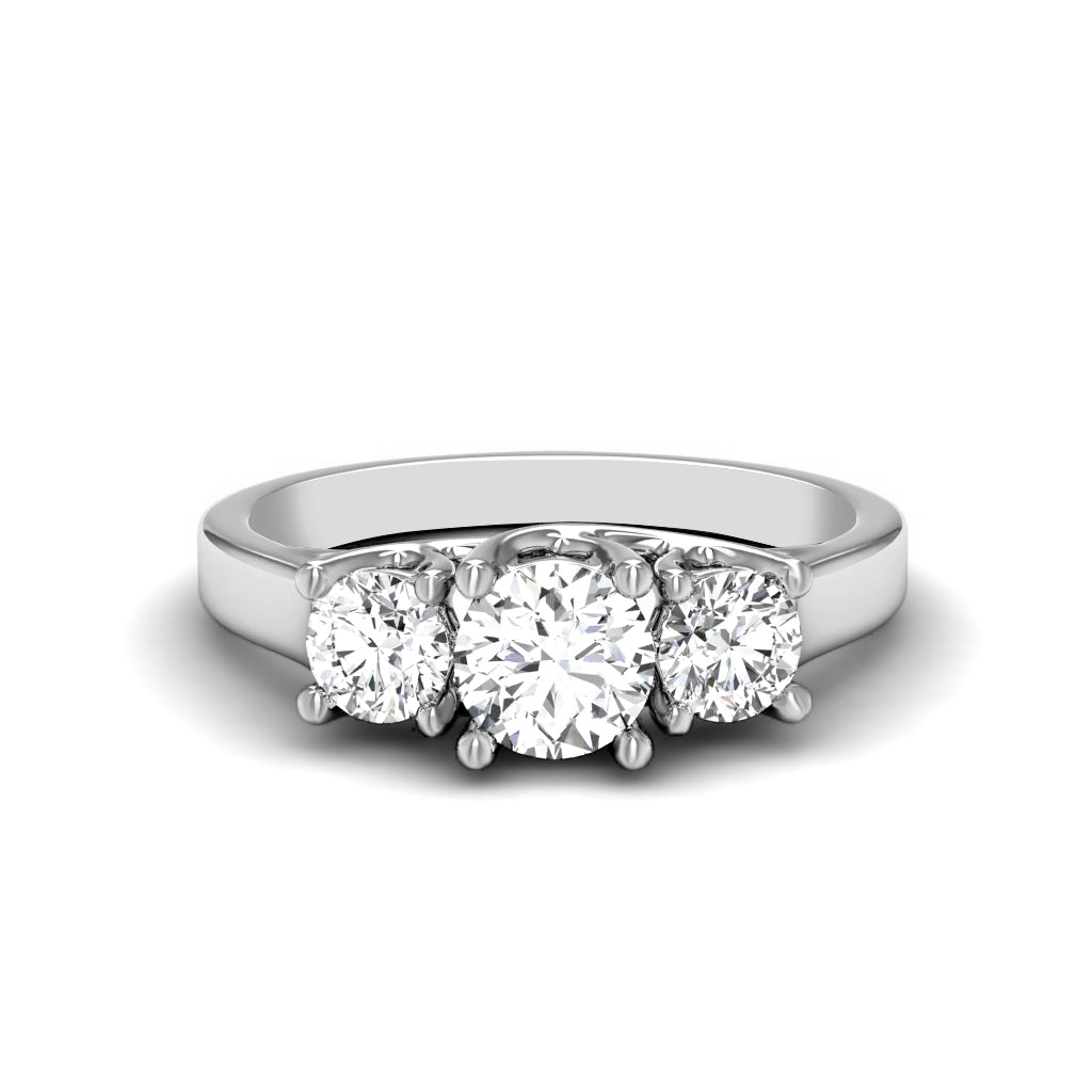 2.05-2.40 CT Round Cut Diamonds - Three Stone Ring