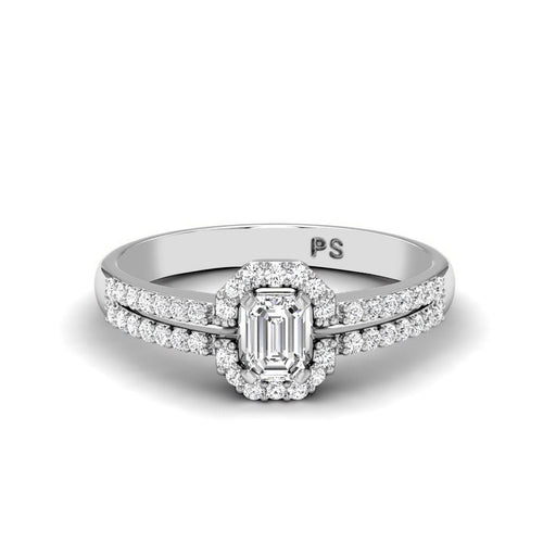 0.80 - 3.30 CT Round & Emerald Cut Lab Grown Diamonds - Halo Ring - Primestyle.com