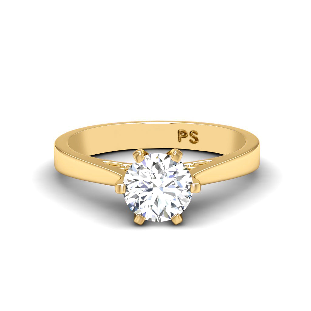 0.35-1.50 CT Round Cut Diamonds - Solitaire Ring