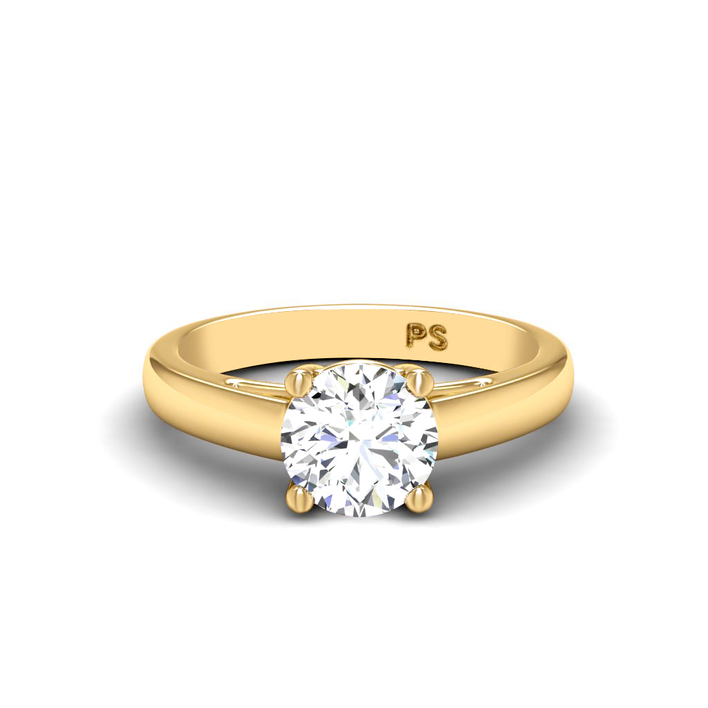 0.35-1.50 CT Round Cut Diamonds - Solitaire Ring