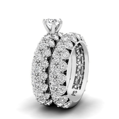 3.35-4.50 CT Round Cut Diamonds - Bridal Set