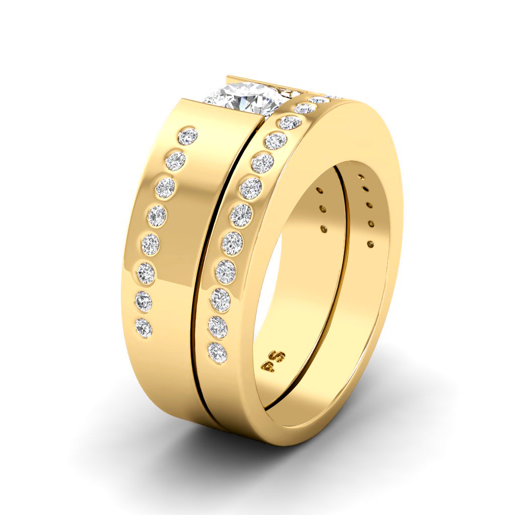 0.95-3.45 CT Round Cut Lab Grown Diamonds - Bridal Set