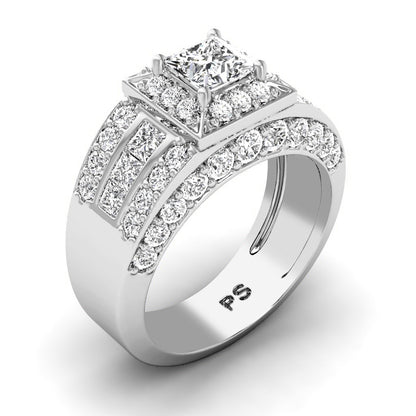 2.95-5.45 CT Round &amp; Princess Cut Lab Grown Diamonds - Engagement Ring