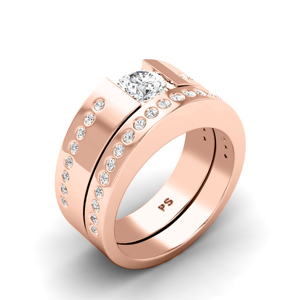0.95-3.45 CT Round Cut Lab Grown Diamonds - Bridal Set
