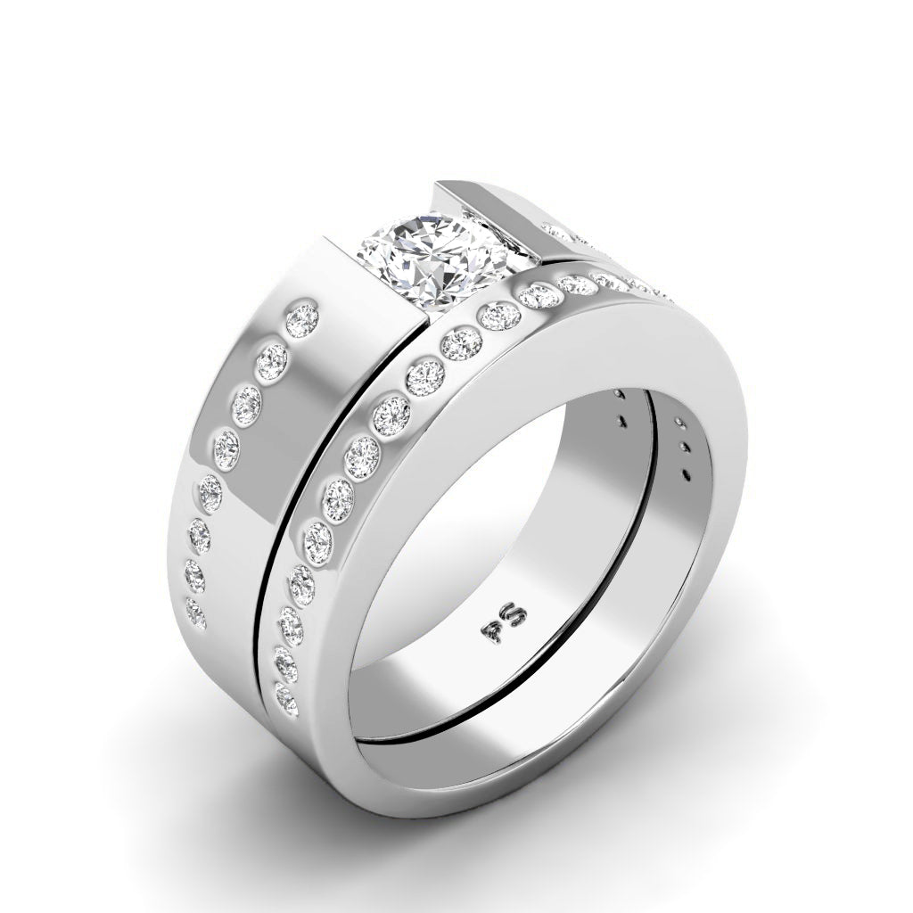 0.95-3.45 CT Round Cut Lab Grown Diamonds - Bridal Set