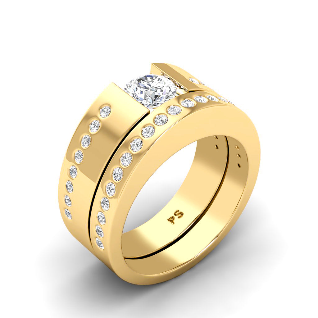 0.95-3.45 CT Round Cut Lab Grown Diamonds - Bridal Set