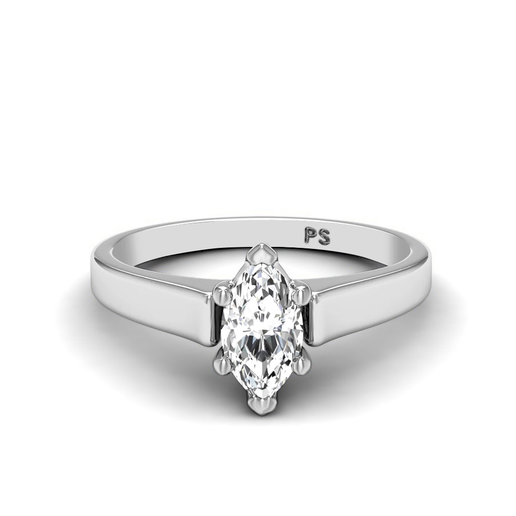 0.50-3.00 CT Marquise Cut Lab Grown Diamonds - Solitaire Ring